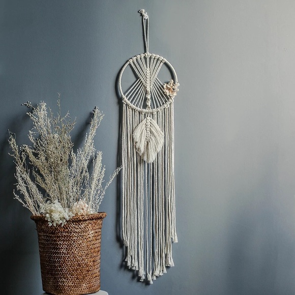 Macrame Dreamcatcher Wall Hanging Round Wall Decor - Picture 4 of 5